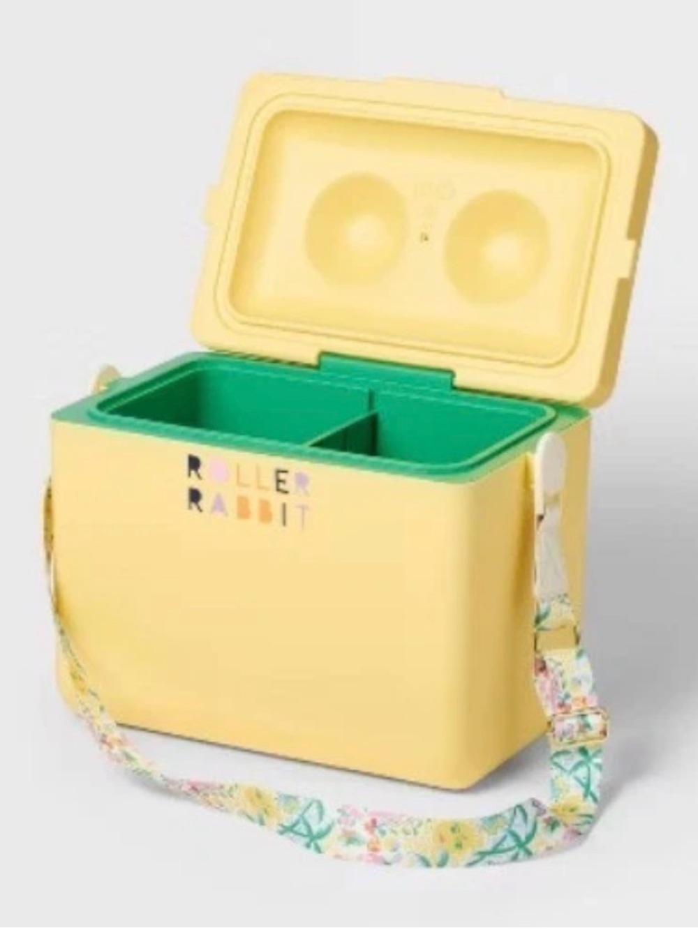 Roller Rabbit Pale Yellow Floral-Print Strap Cooler - Picture 3 of 7
